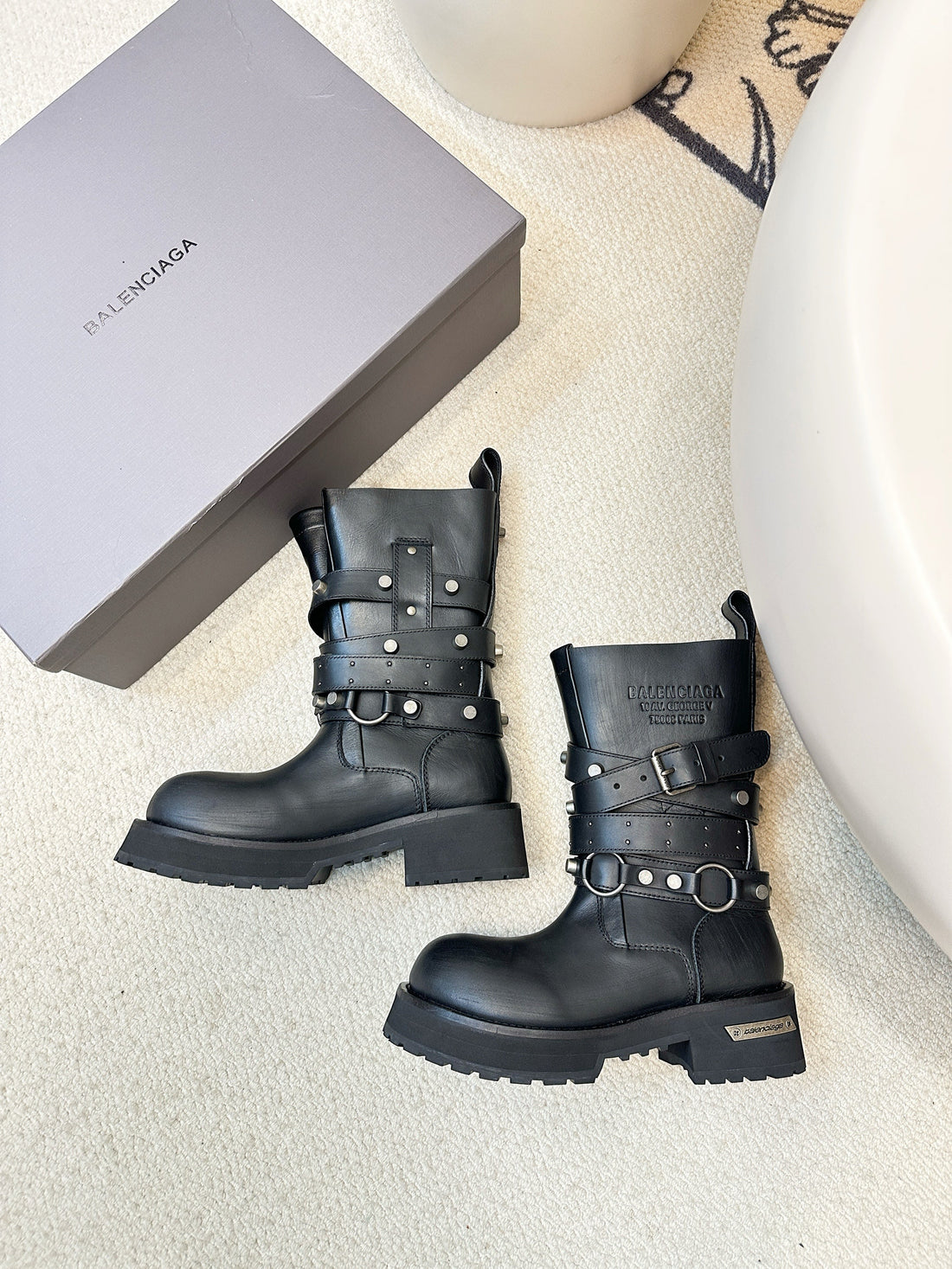 Balenciaga 25ss Venom Boots Black Calfskin 469378