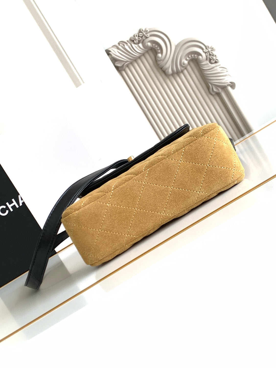 CC 25A Shoulder Bag  Brown Black Suede