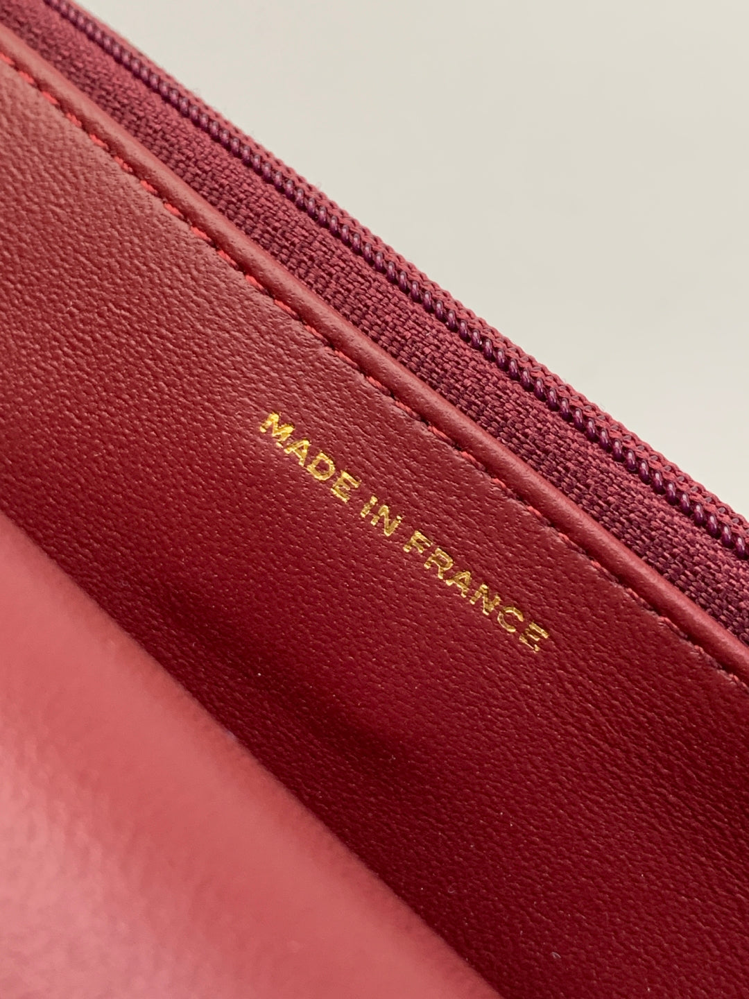 CC Handle Bag 19 Double C Burgundy Lambskin Gold Hardware