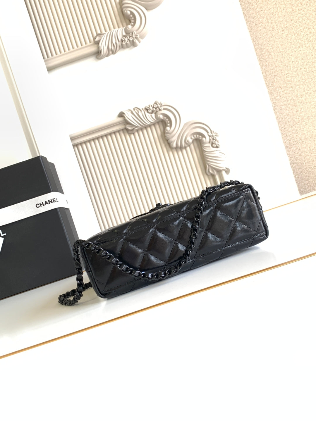 cc 24a nano 19cm kelly shopper bag lambskin black hardware