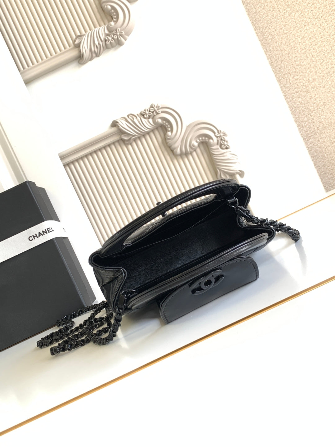 cc 24a nano 19cm kelly shopper bag lambskin black hardware