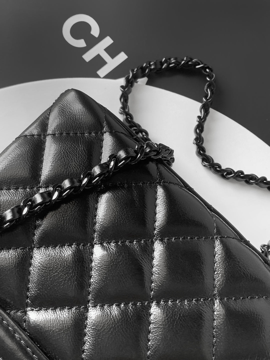 cc 24a nano 19cm kelly shopper bag lambskin black hardware