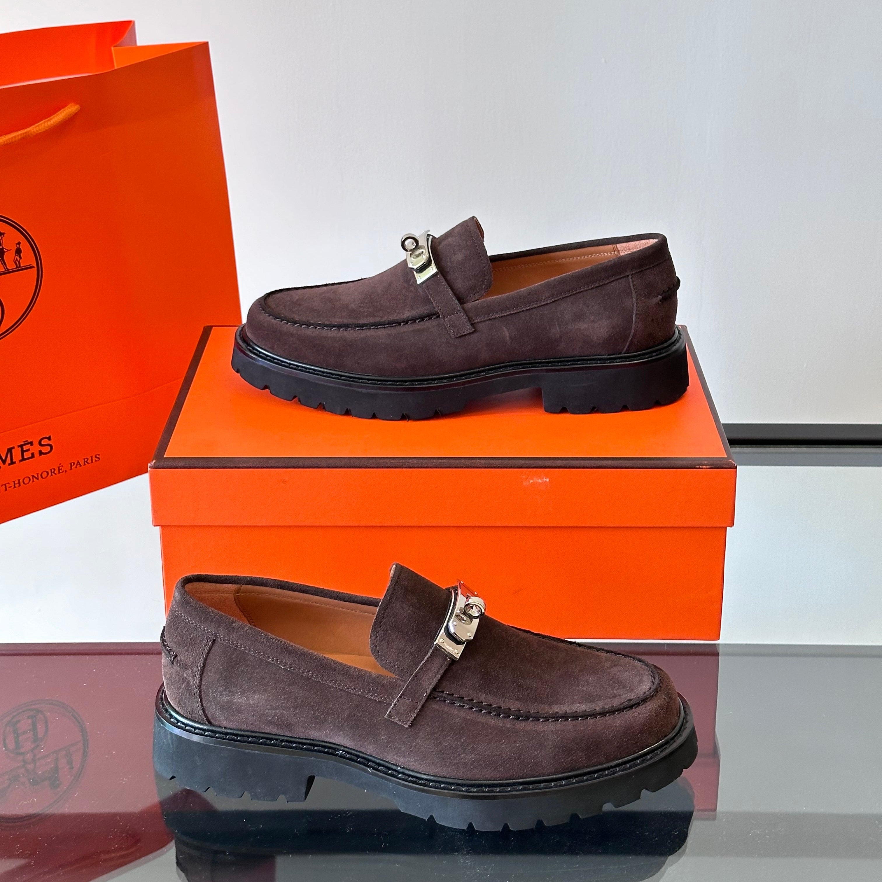 HM Men's Icone Loafer Dark Brown Suede 524583