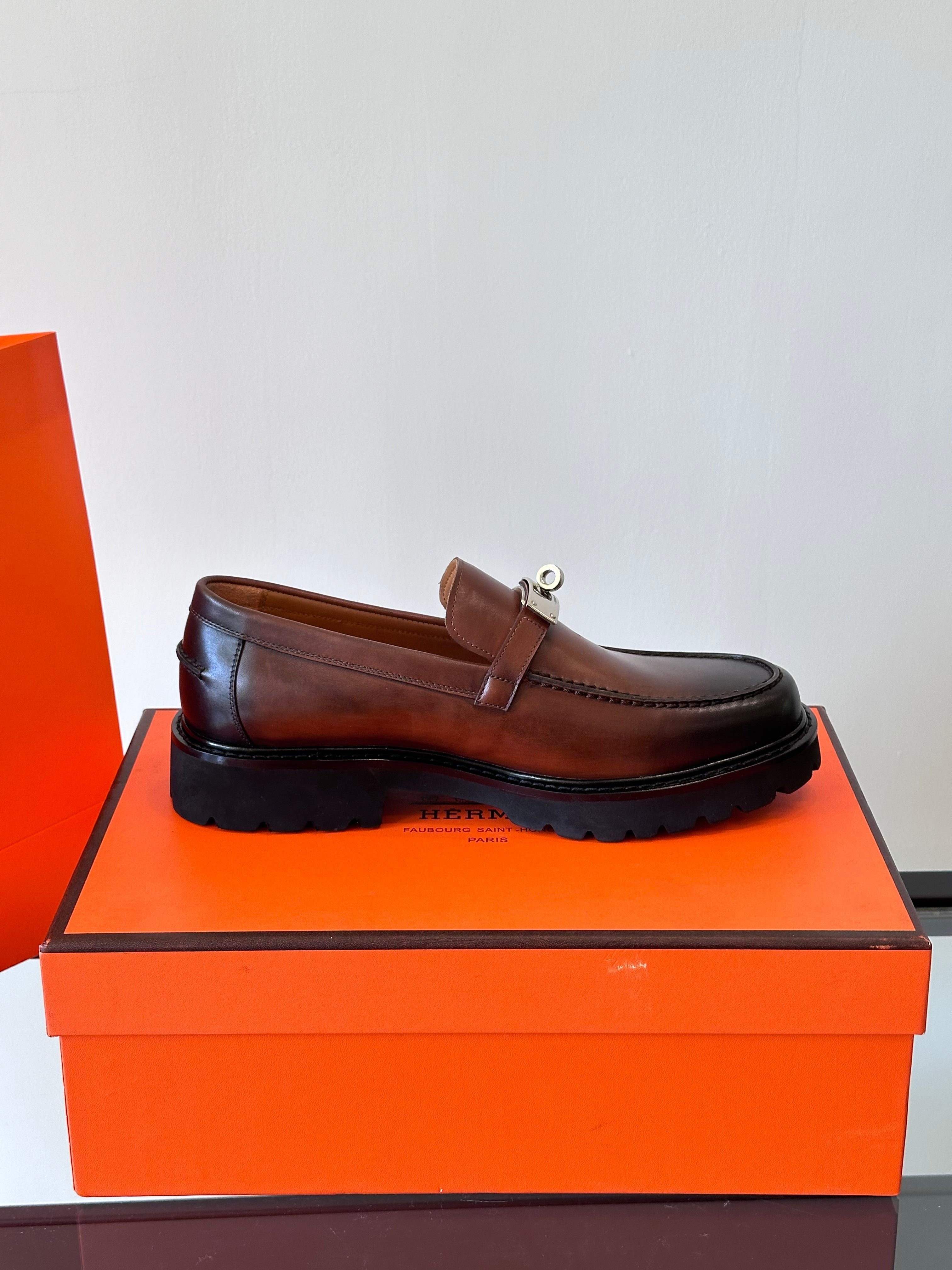 HM Men's Icone Loafer Black Brown Cowhide