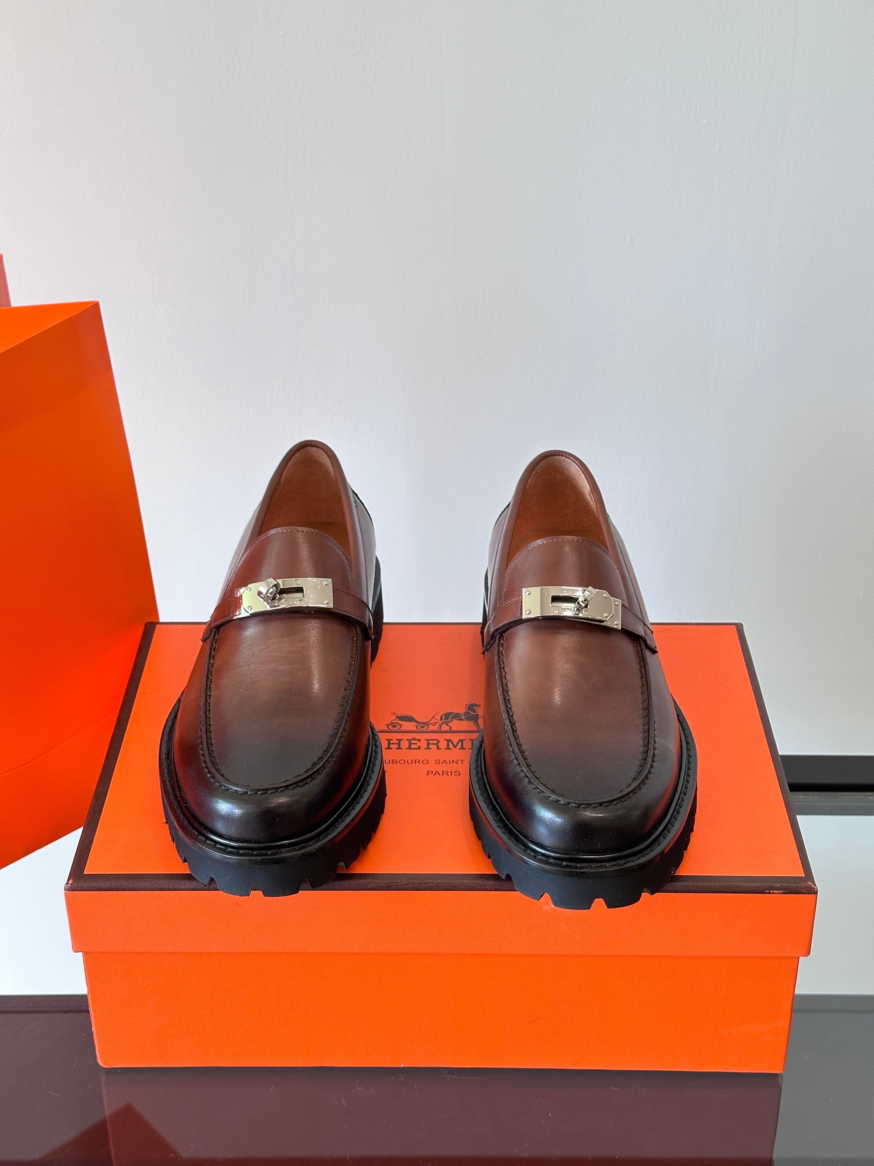 HM Men's Icone Loafer Black Brown Cowhide