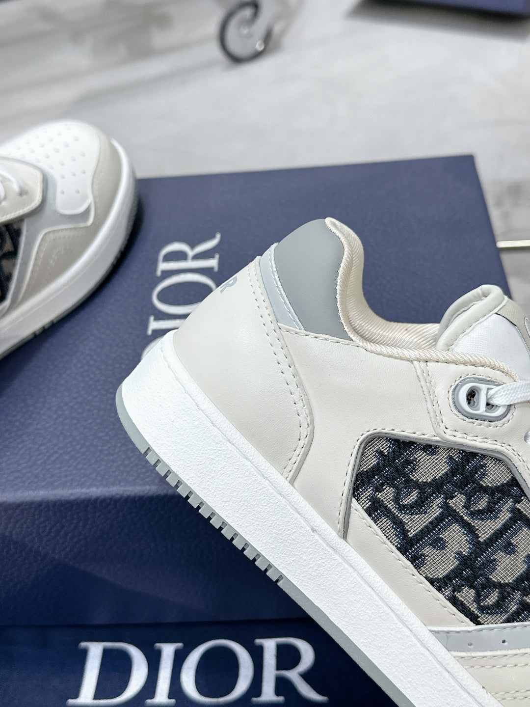 CD B27 Low-Top Sneaker 30mm In Ivory White Monogram Calfskin 100805