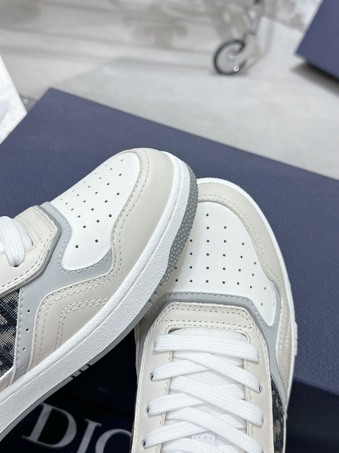 CD B27 Low-Top Sneaker 30mm In Ivory White Monogram Calfskin 100805