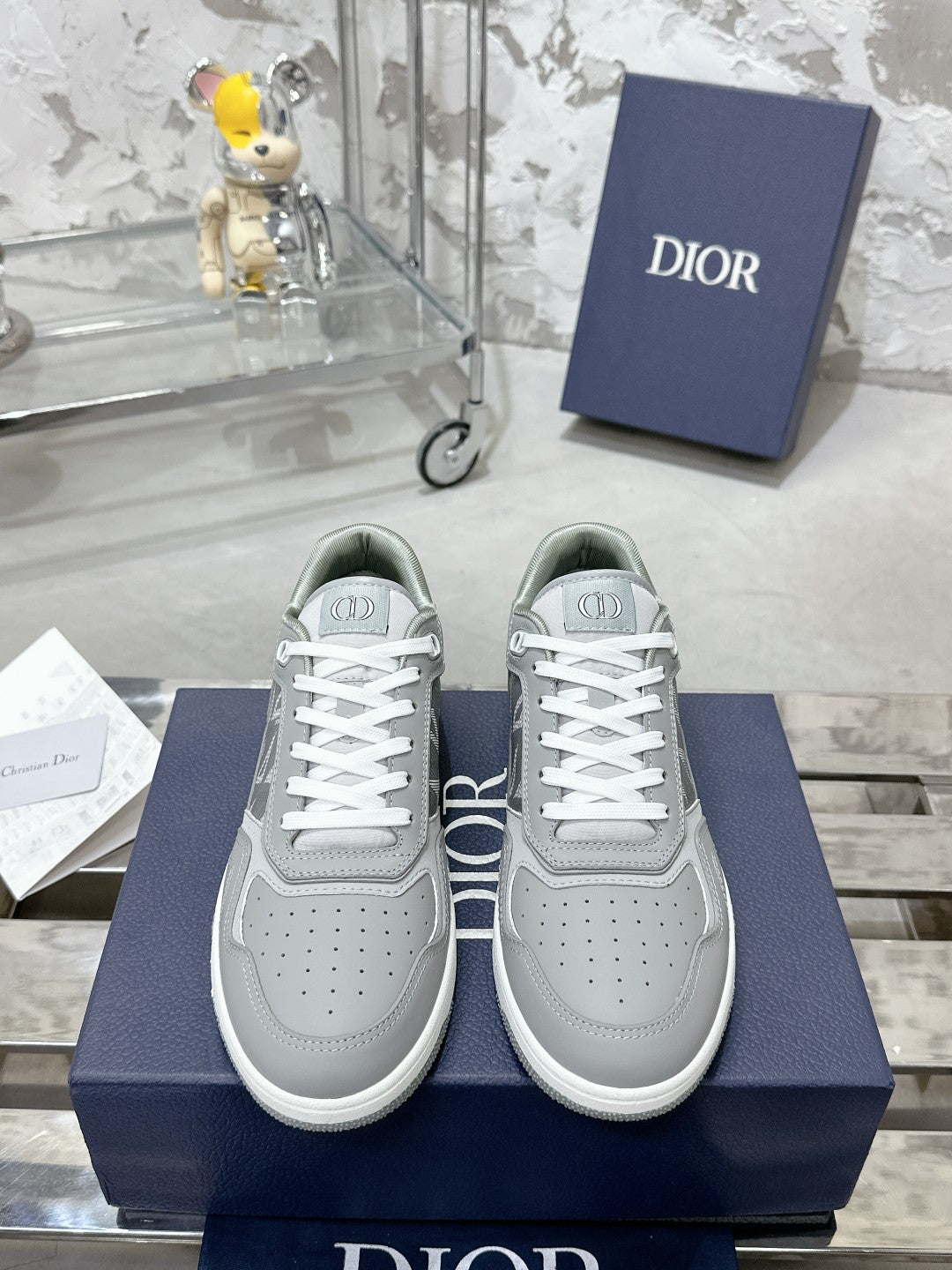 CD B27 Low-Top Sneaker 30mm In Grey Calfskin 100819