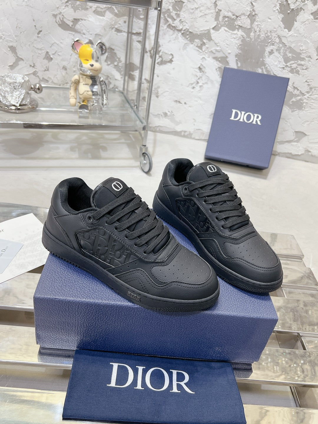 CD B27 Sneaker 30mm In Black Calfskin 100635