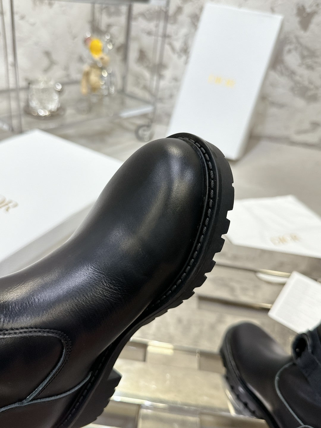 CD D-Major Boot In Black Lambskin 100578