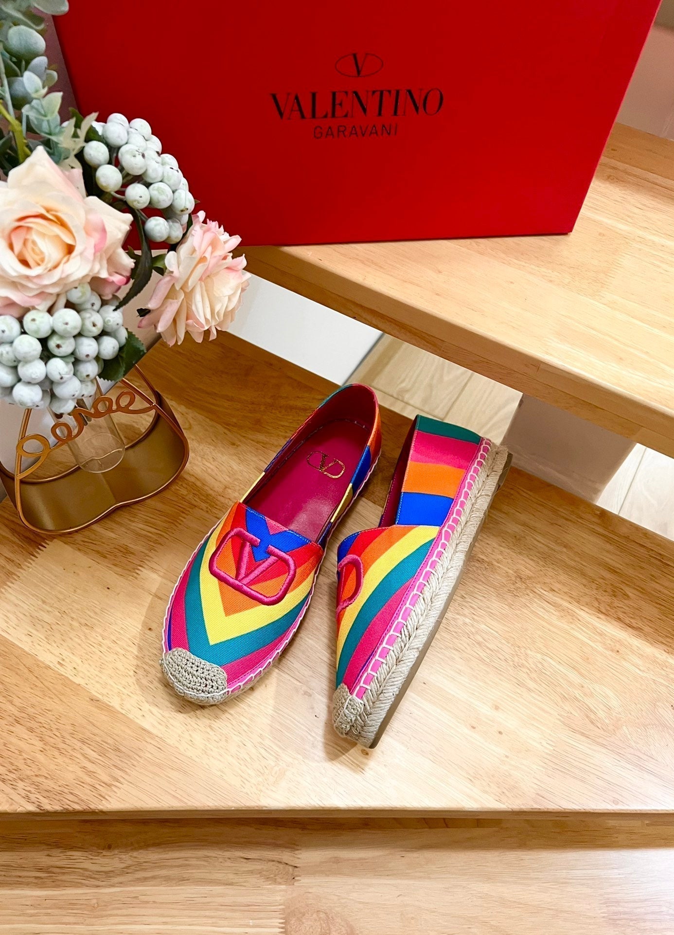 GARAVANI PRINTED COLORFUL CANVAS LOAFER WITH EMBROIDERED LOGO