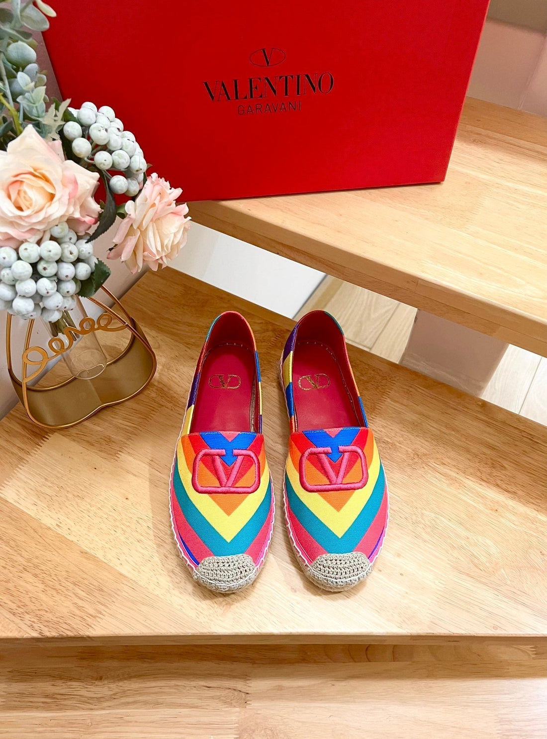GARAVANI PRINTED COLORFUL CANVAS LOAFER WITH EMBROIDERED LOGO