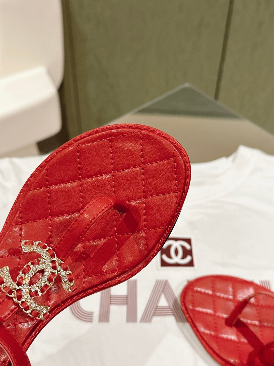 cc sandal 45 red lambskin