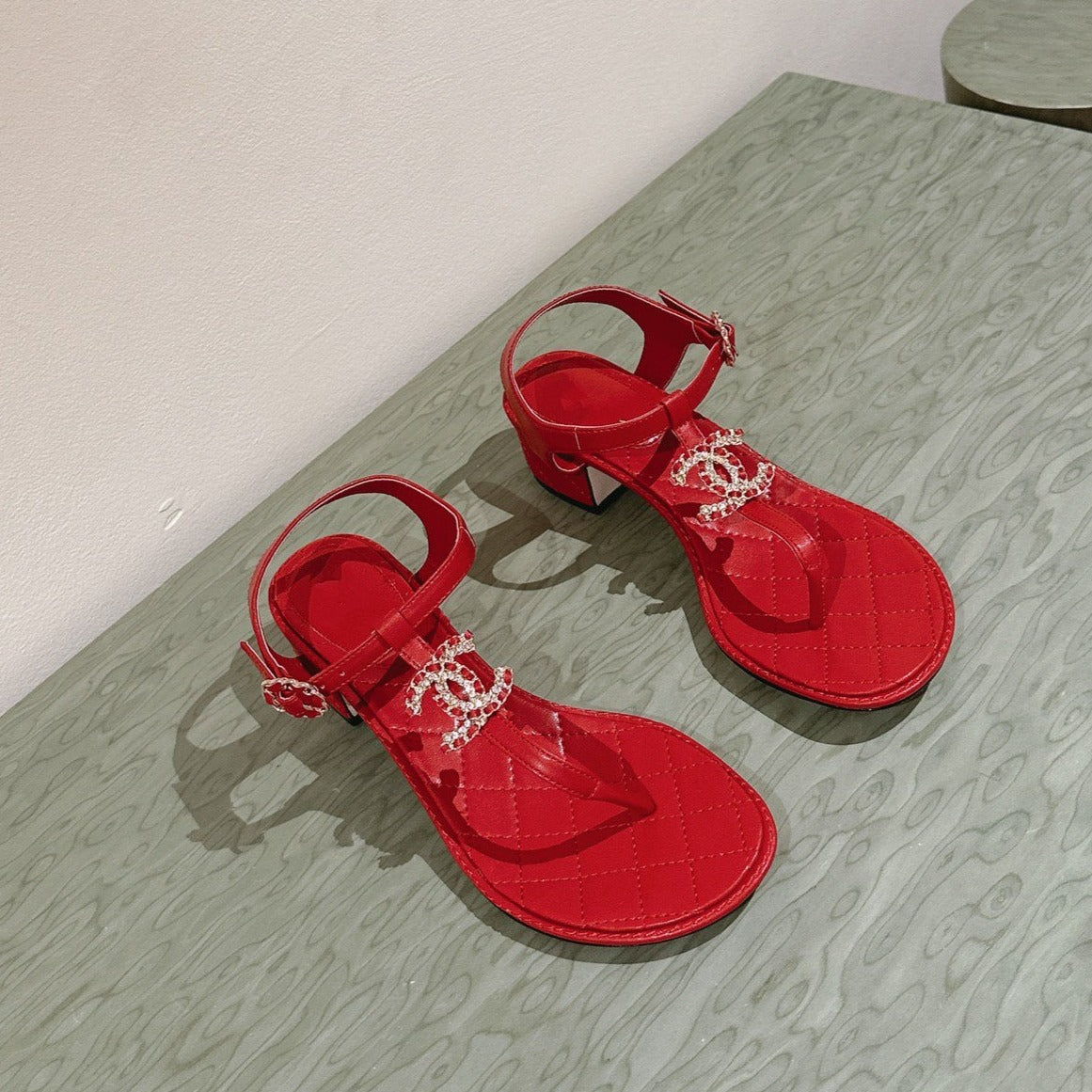 cc sandal 45 red lambskin