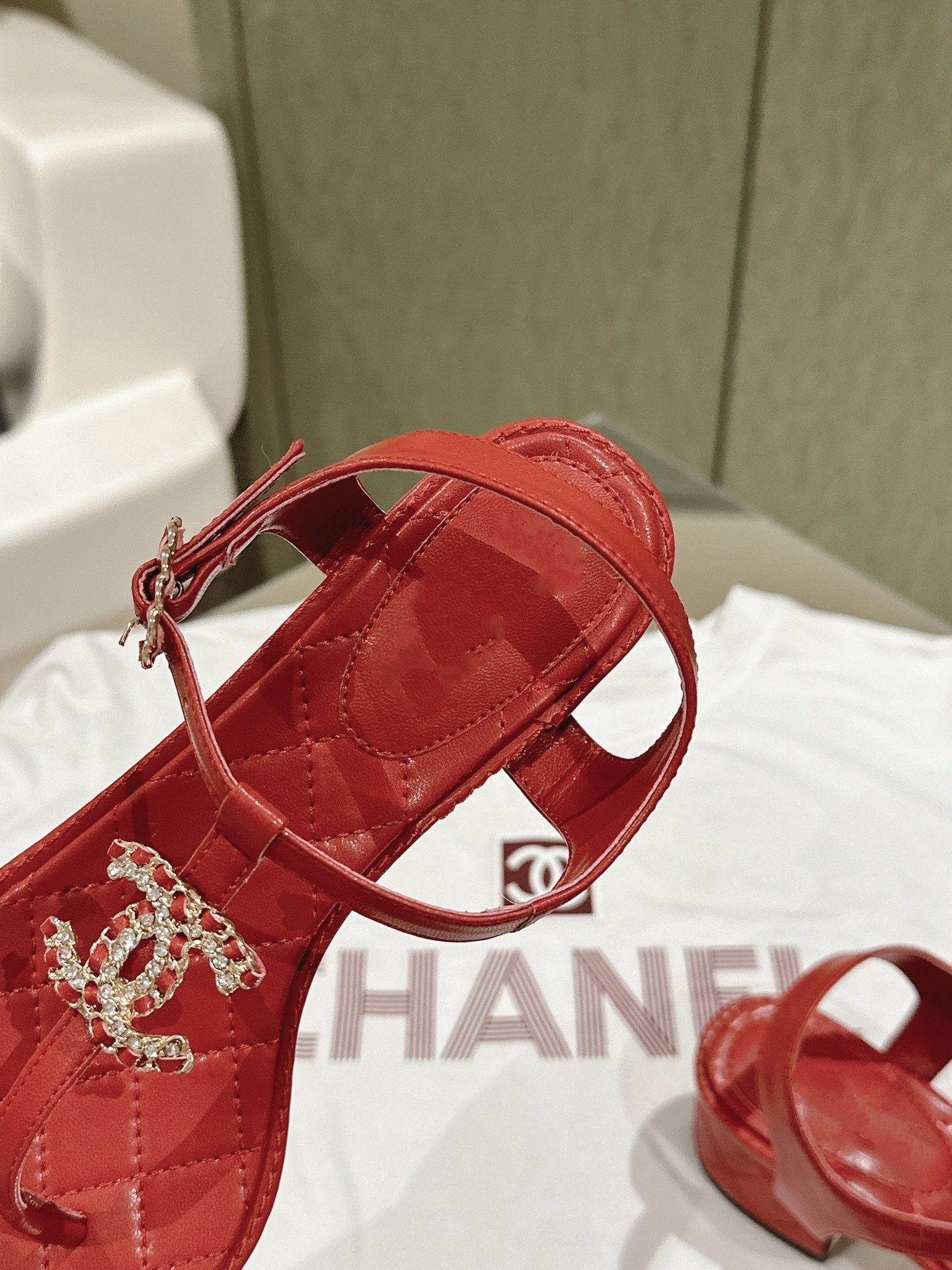 cc sandal 45 red lambskin