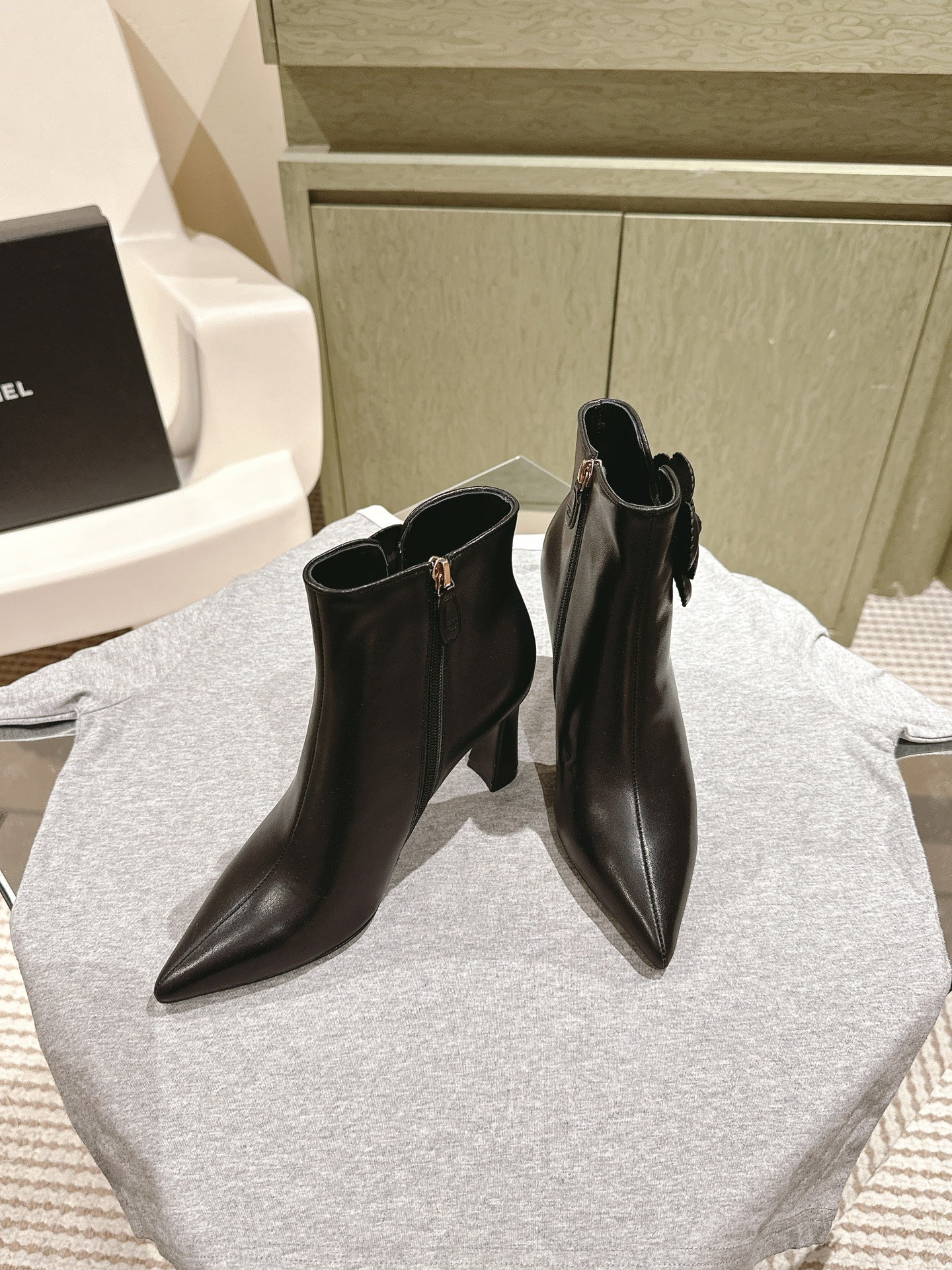 CC Ankle Boots 85mm Black Lambskin