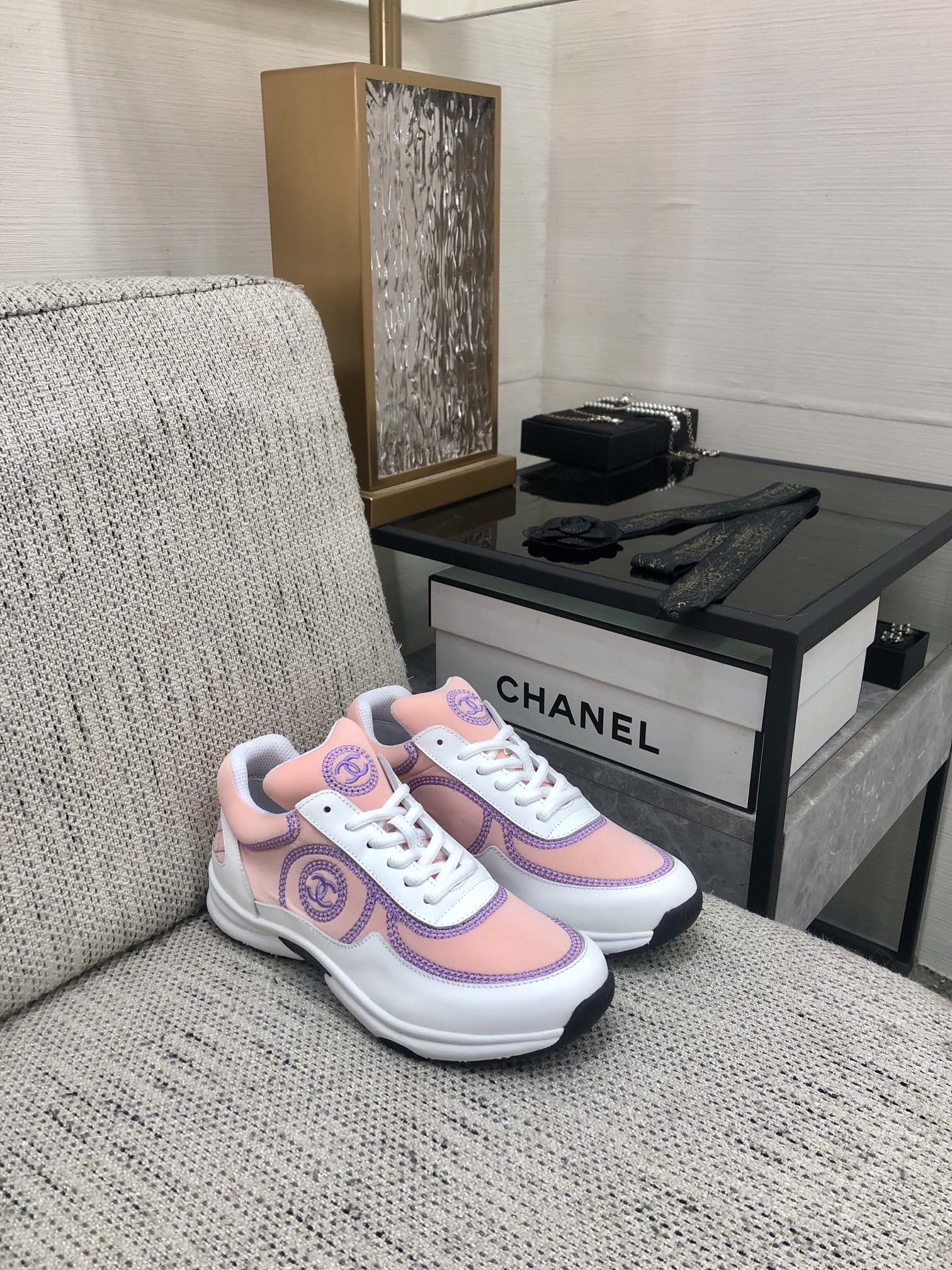 CC Sneaker Pink Mix Purple Fabric