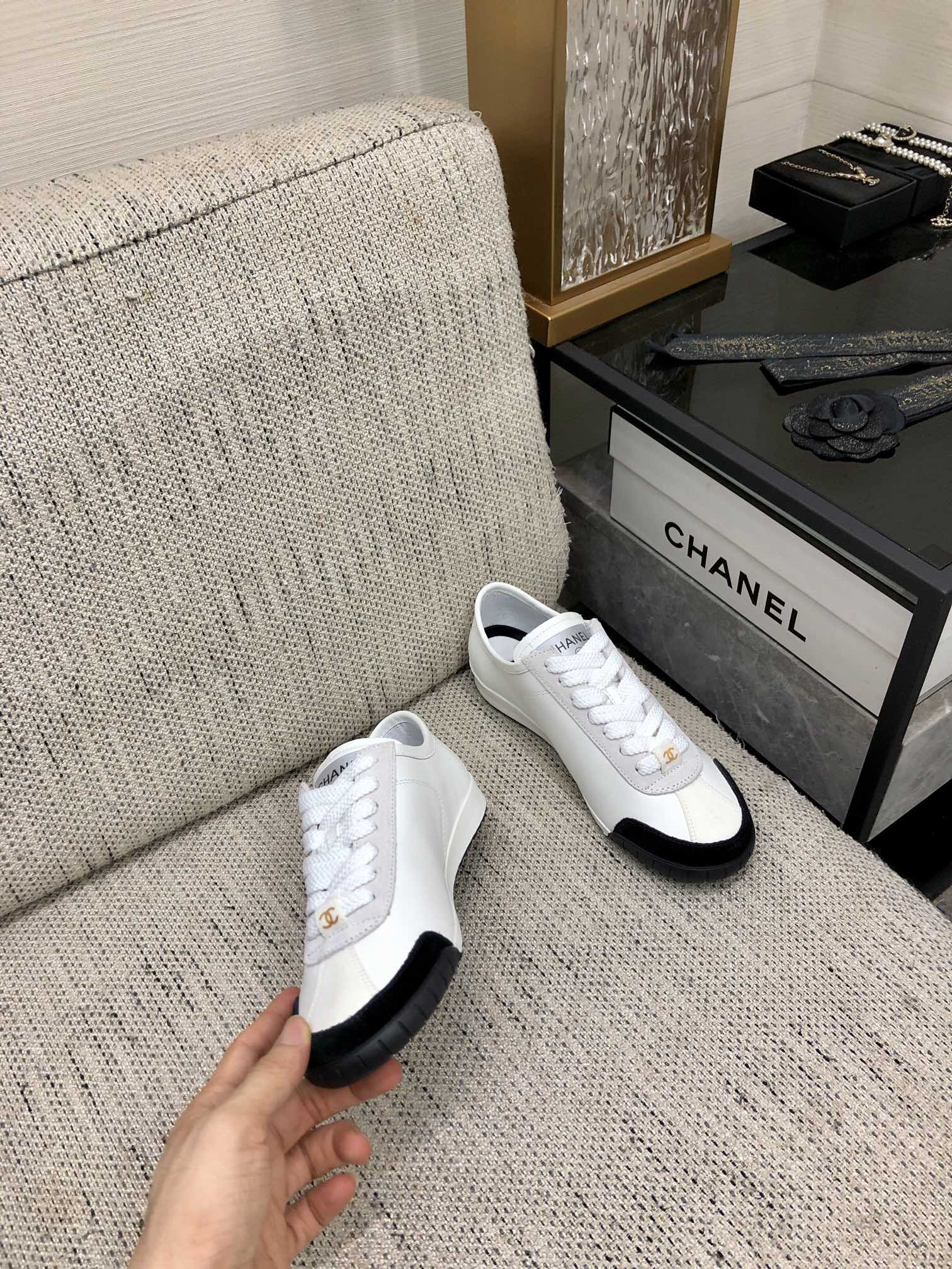 CC Sneake Black Mix White Grey Cowhide And Velvet