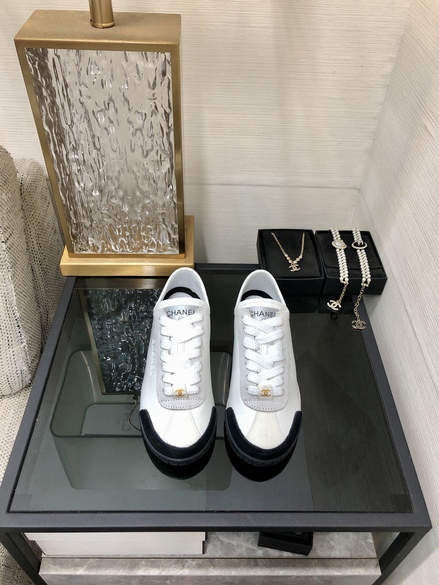CC Sneake Black Mix White Grey Cowhide And Velvet