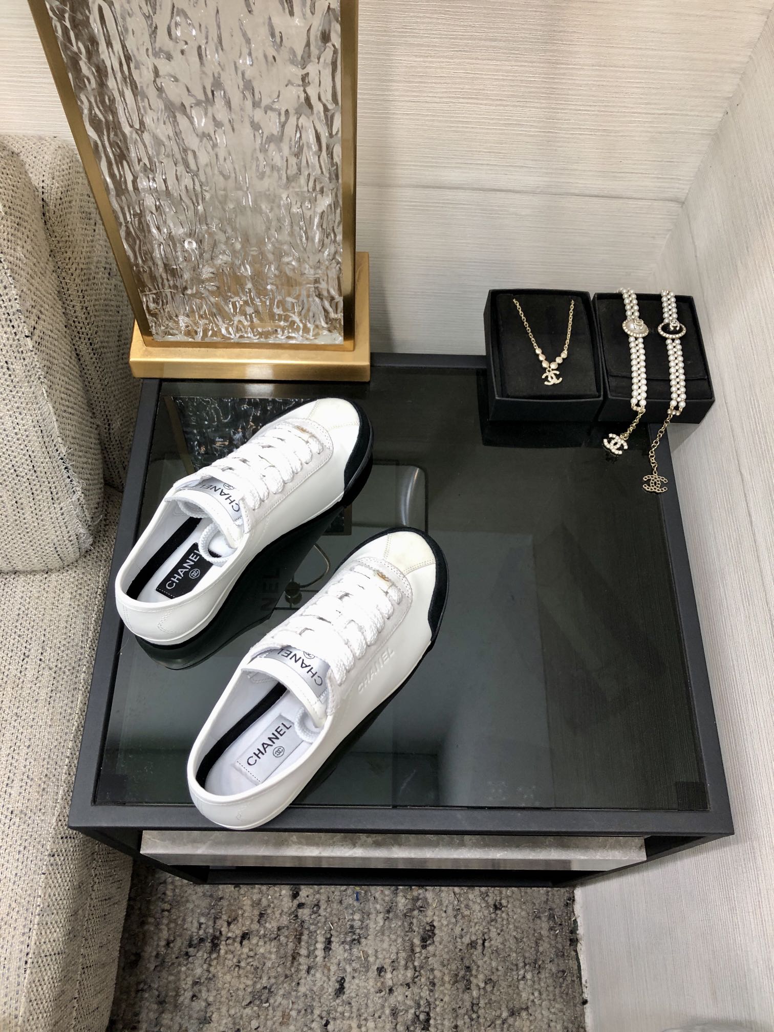 CC Sneake Black Mix White Grey Cowhide And Velvet