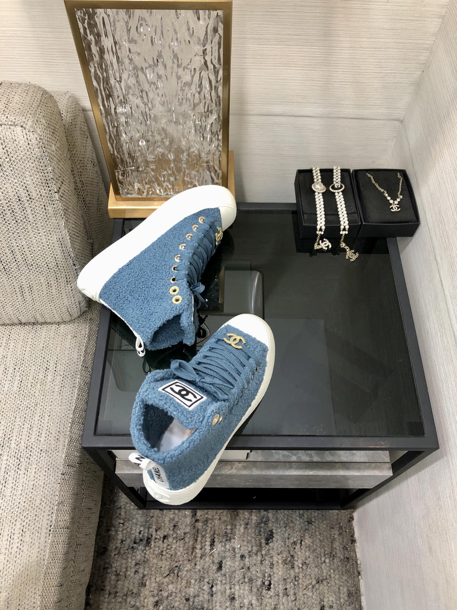 CC High Top Sneaker Cerulean Wool
