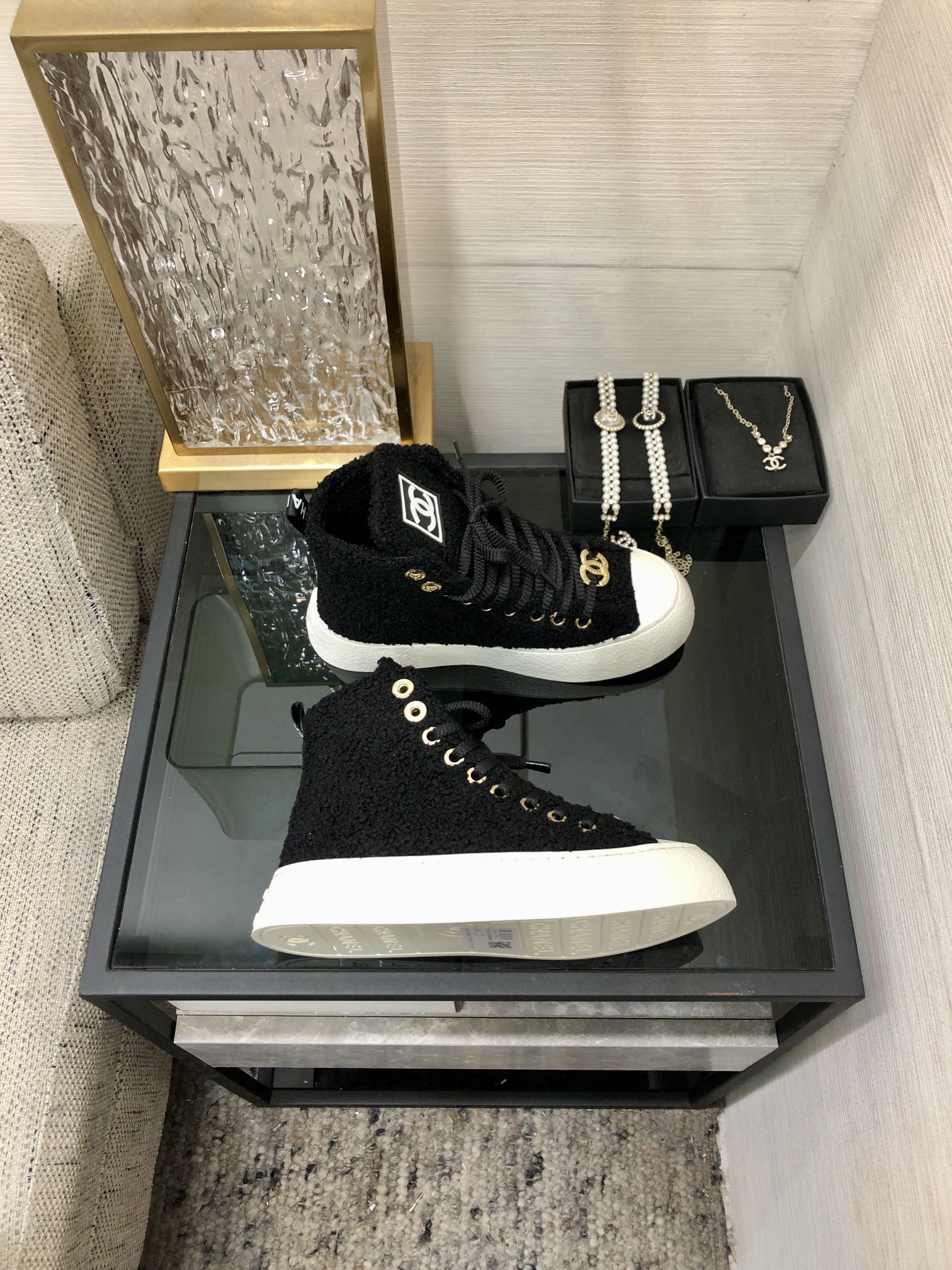 CC High Top Sneaker Black Wool