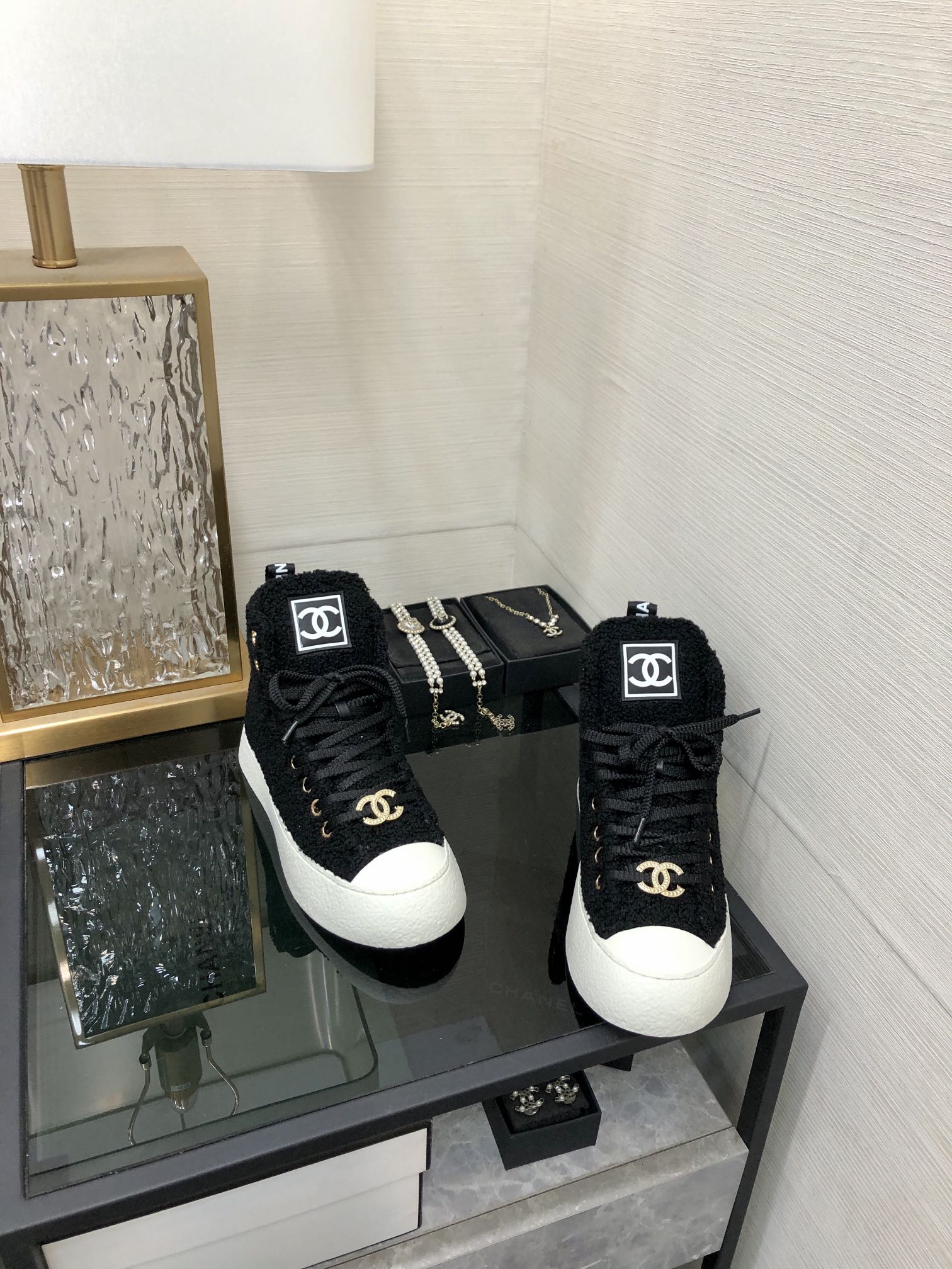 CC High Top Sneaker Black Wool