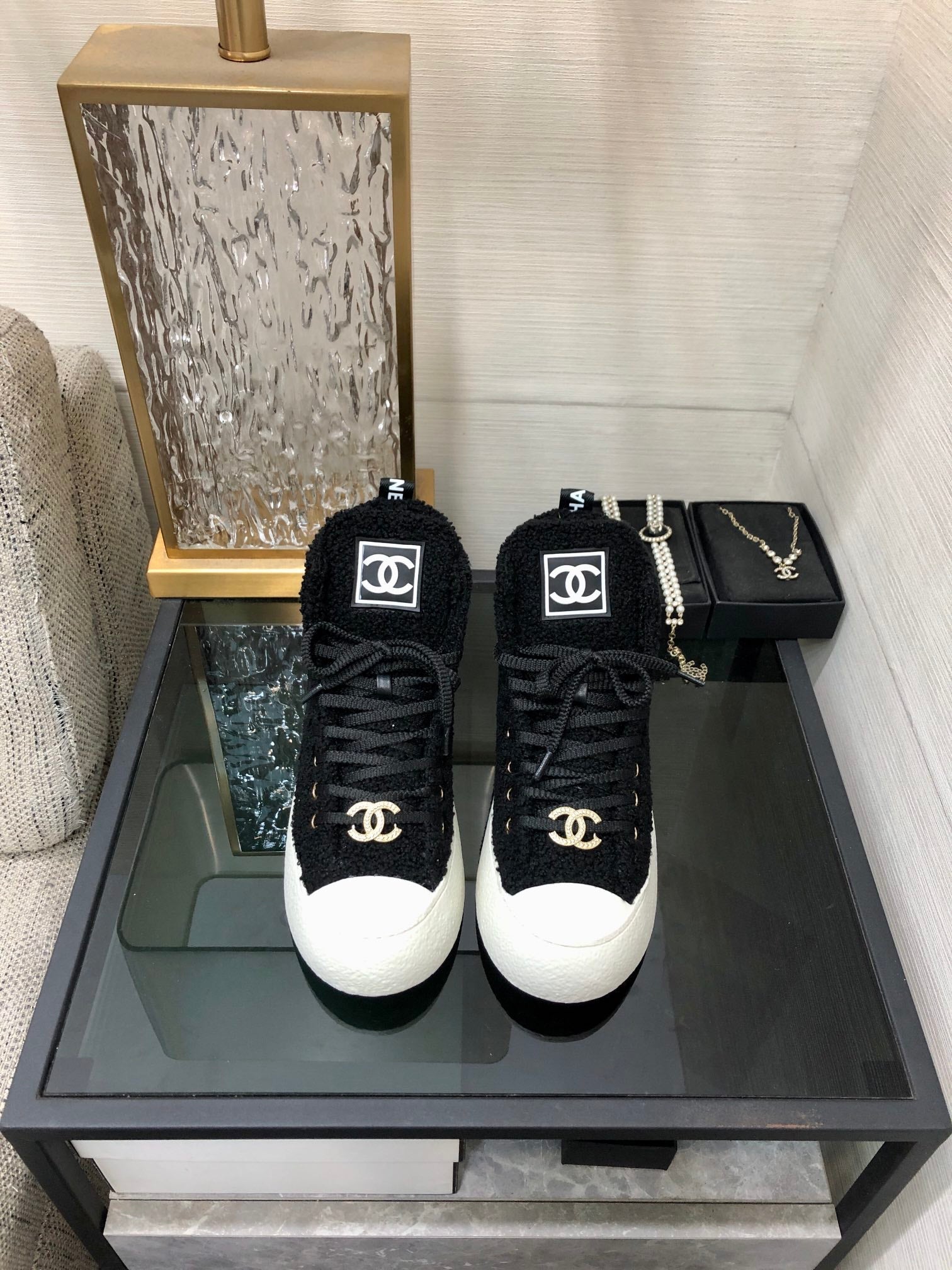 CC High Top Sneaker Black Wool