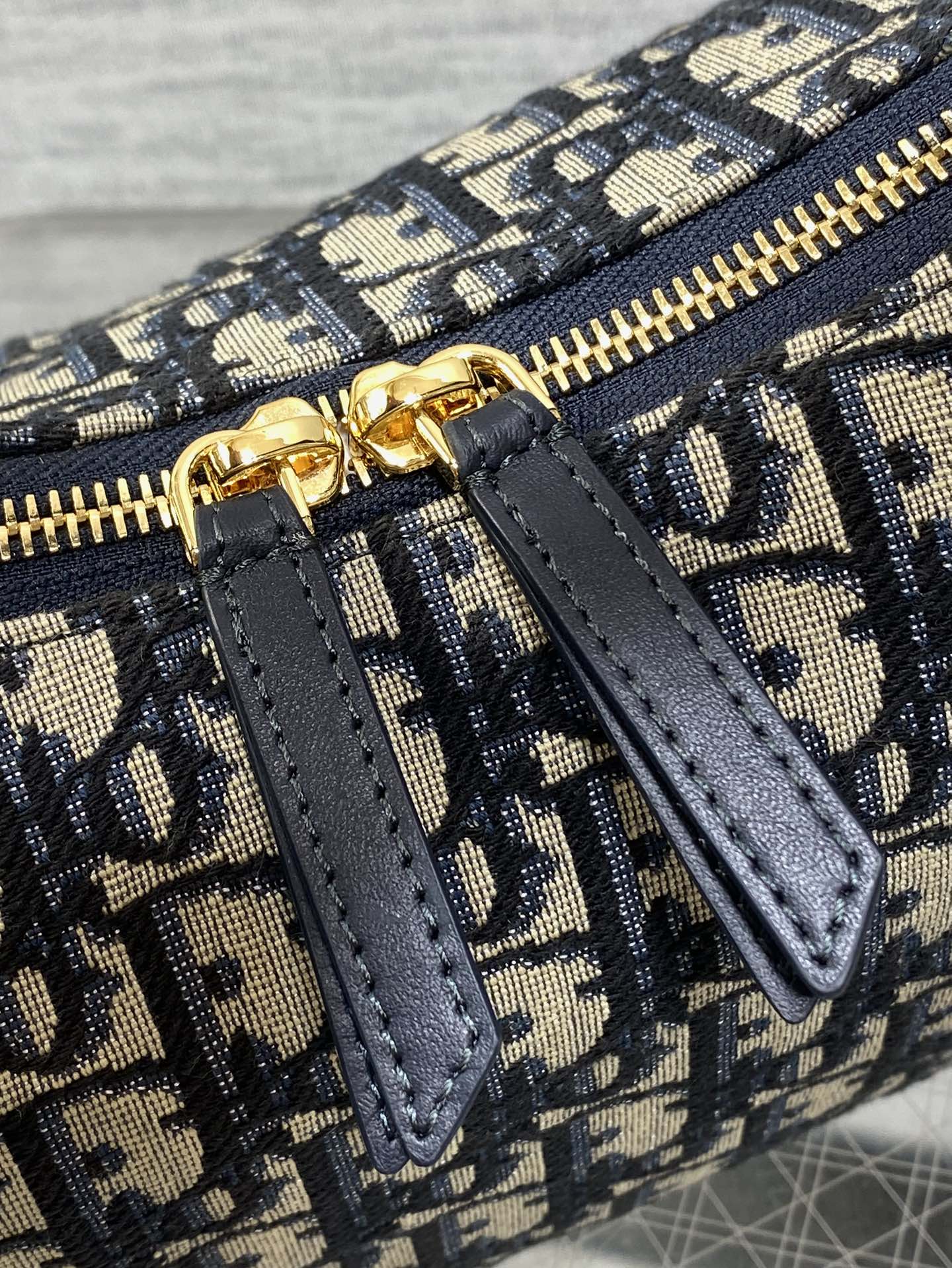 CD Medium Dream Bag 24 Blue Oblique Jacquard and Calfskin