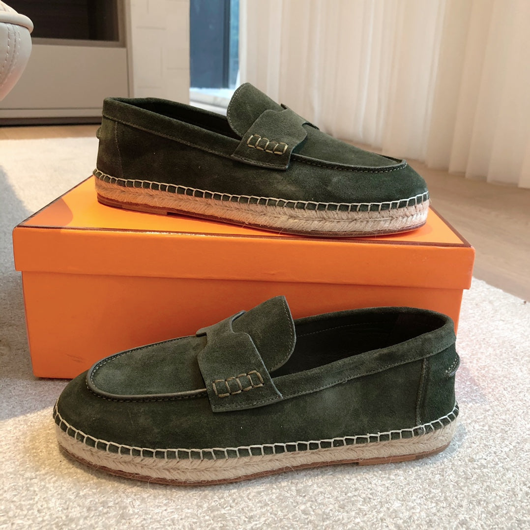 HM Trip Espadrille Olive Green Suede