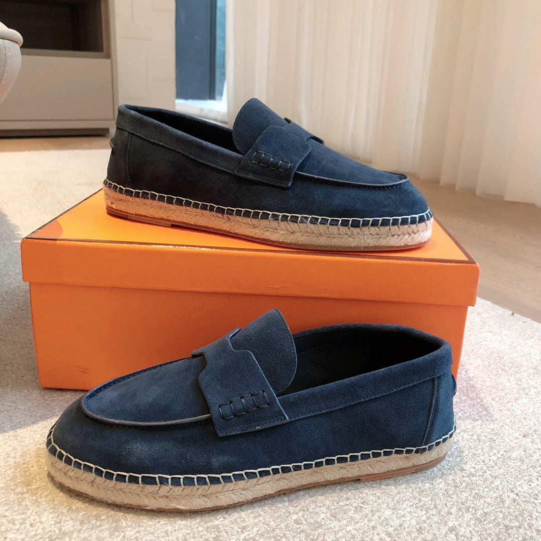 HM Trip Espadrille Marine Blue Suede