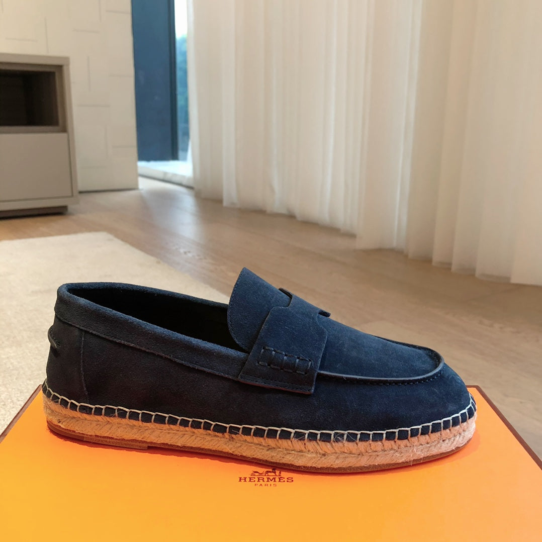 HM Trip Espadrille Marine Blue Suede