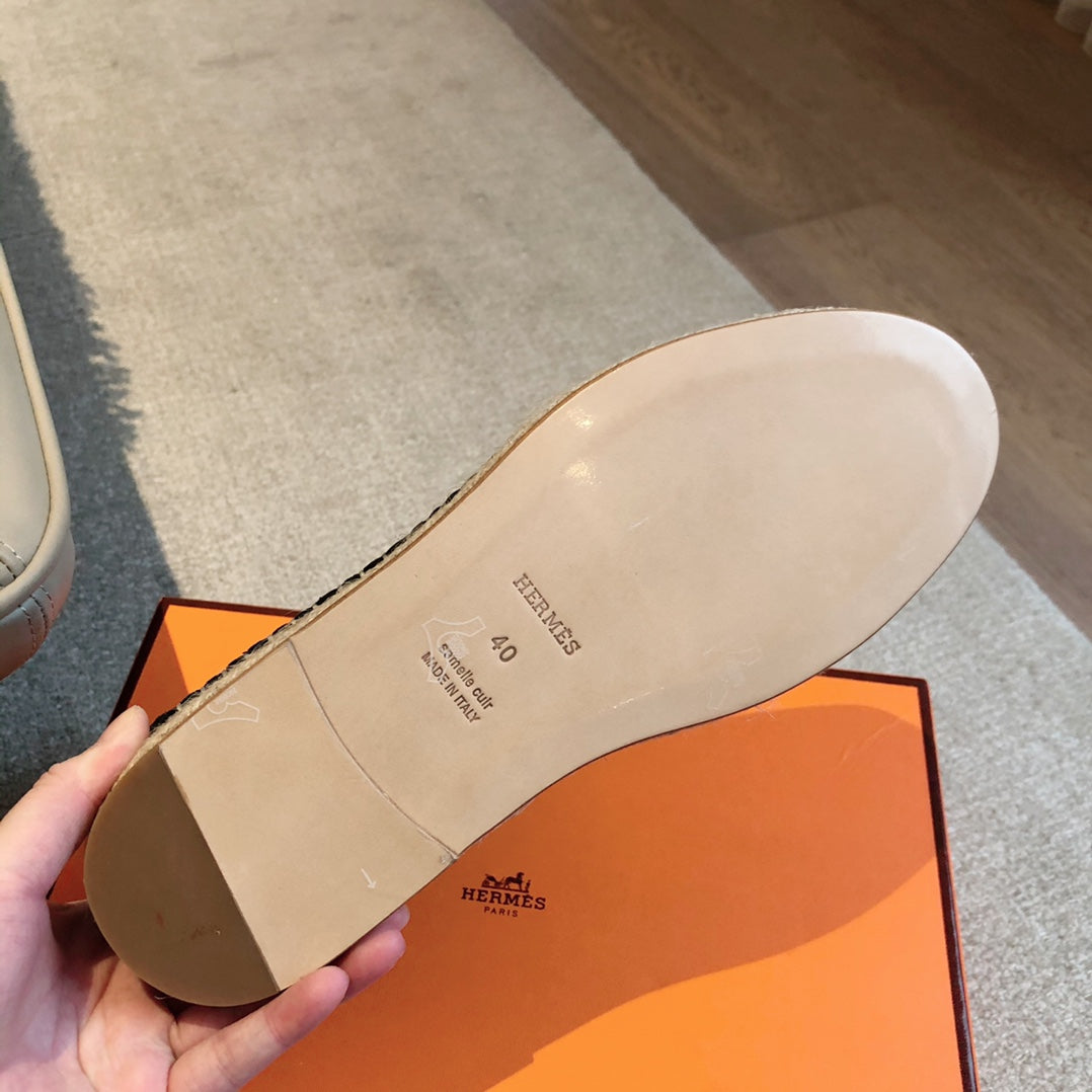 HM Trip Espadrille BLack Calfskin