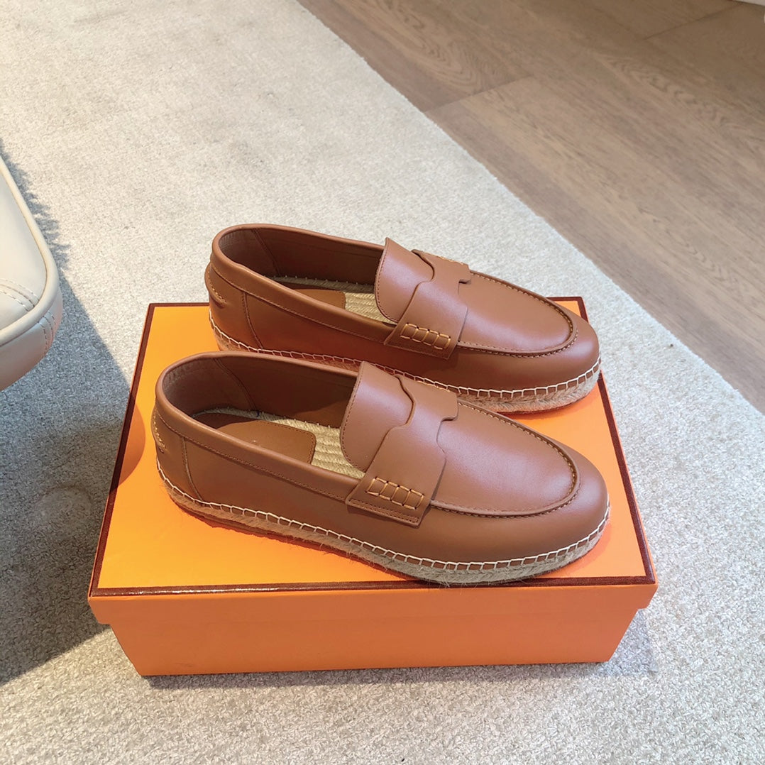HM Trip Espadrille Brown Calfskin