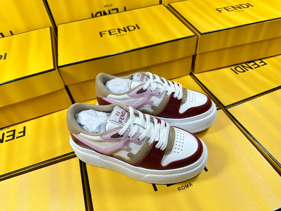 FENDI THICK-SOLDED SNEAKER IN COLORFUL LAMBSKIN