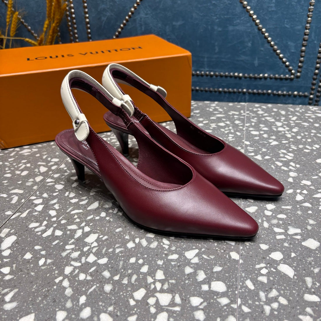 HM Slingback 5.5cm Red Cowhide 350960