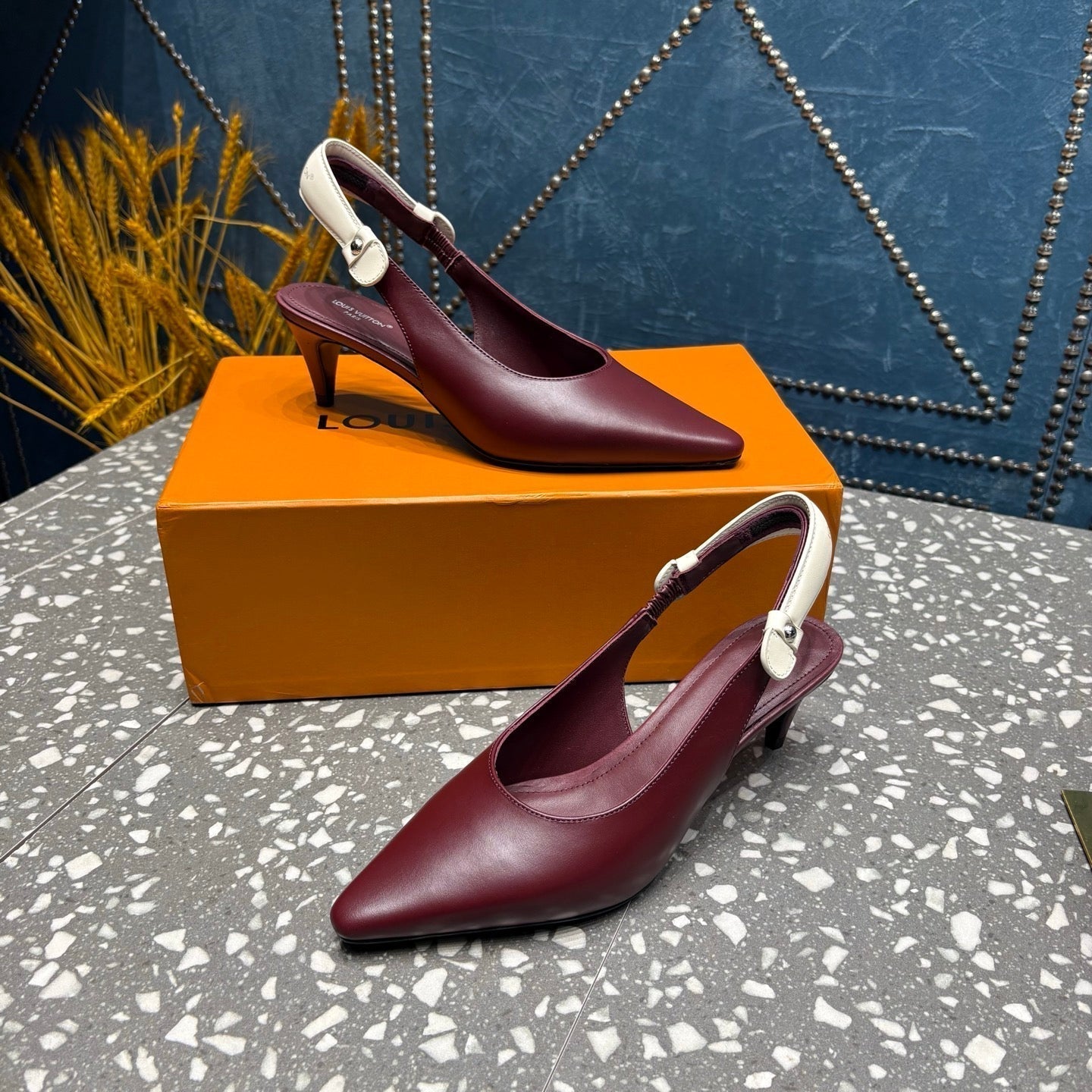 HM Slingback 5.5cm Red Cowhide 350960