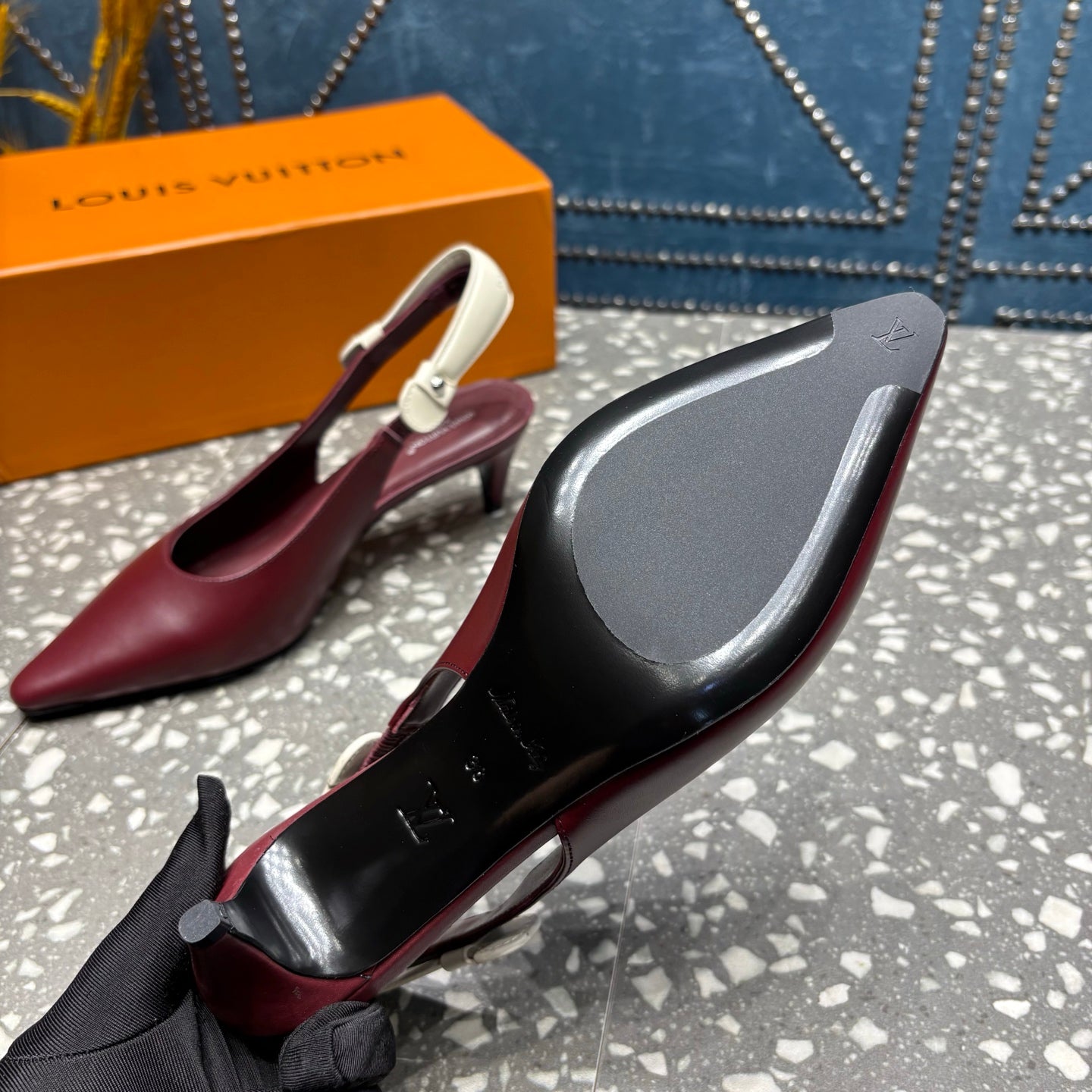 HM Slingback 5.5cm Red Cowhide 350960