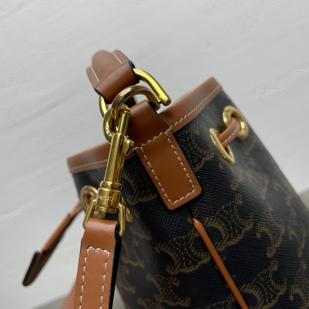 CELINE TEEN CLARA 19 BAG BLACK BROWN CALFSKIN