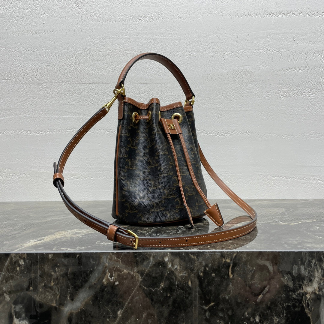 CELINE TEEN CLARA 19 BAG BLACK BROWN CALFSKIN