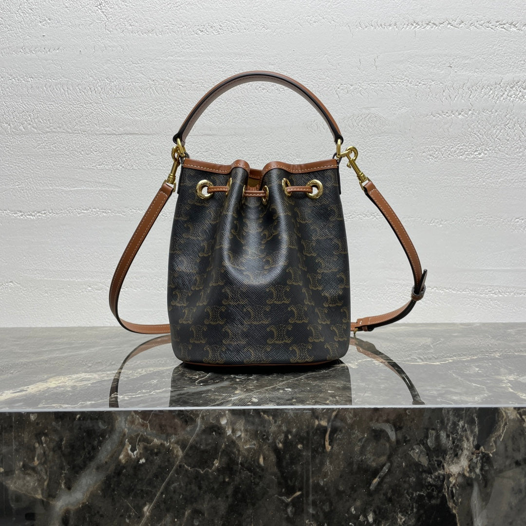CELINE TEEN CLARA 19 BAG BLACK BROWN CALFSKIN