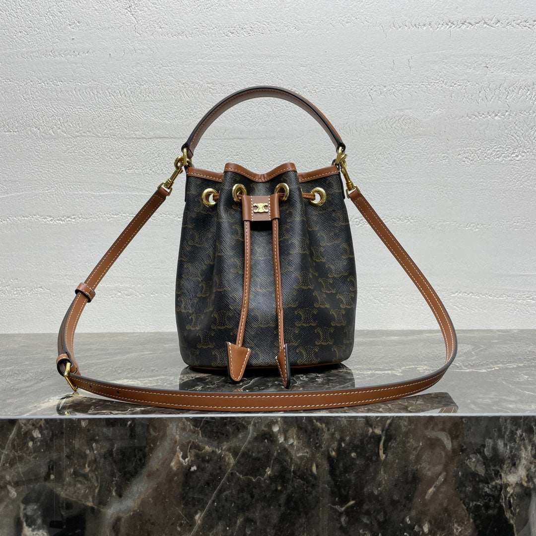 CELINE TEEN CLARA 19 BAG BLACK BROWN CALFSKIN