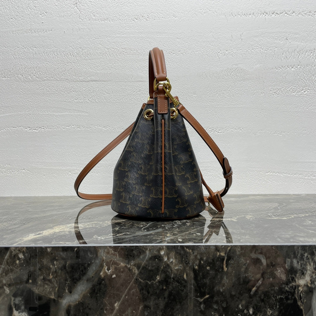 CELINE TEEN CLARA 19 BAG BLACK BROWN CALFSKIN
