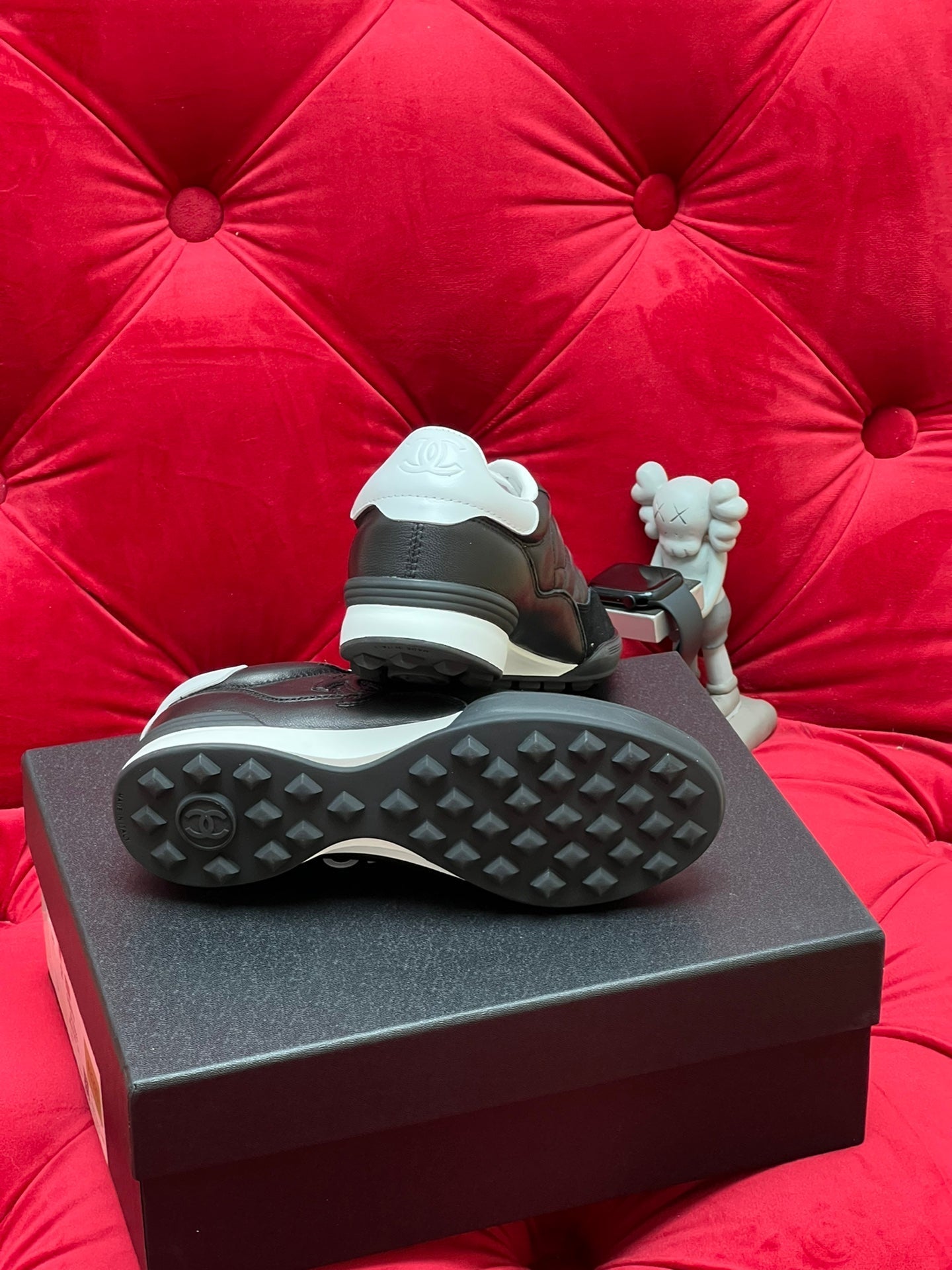 cc low sneaker black quilted calfskin