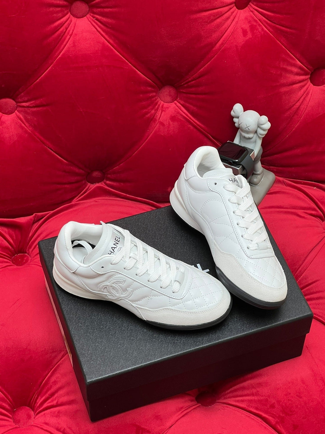 cc low sneaker white quilted calfskin