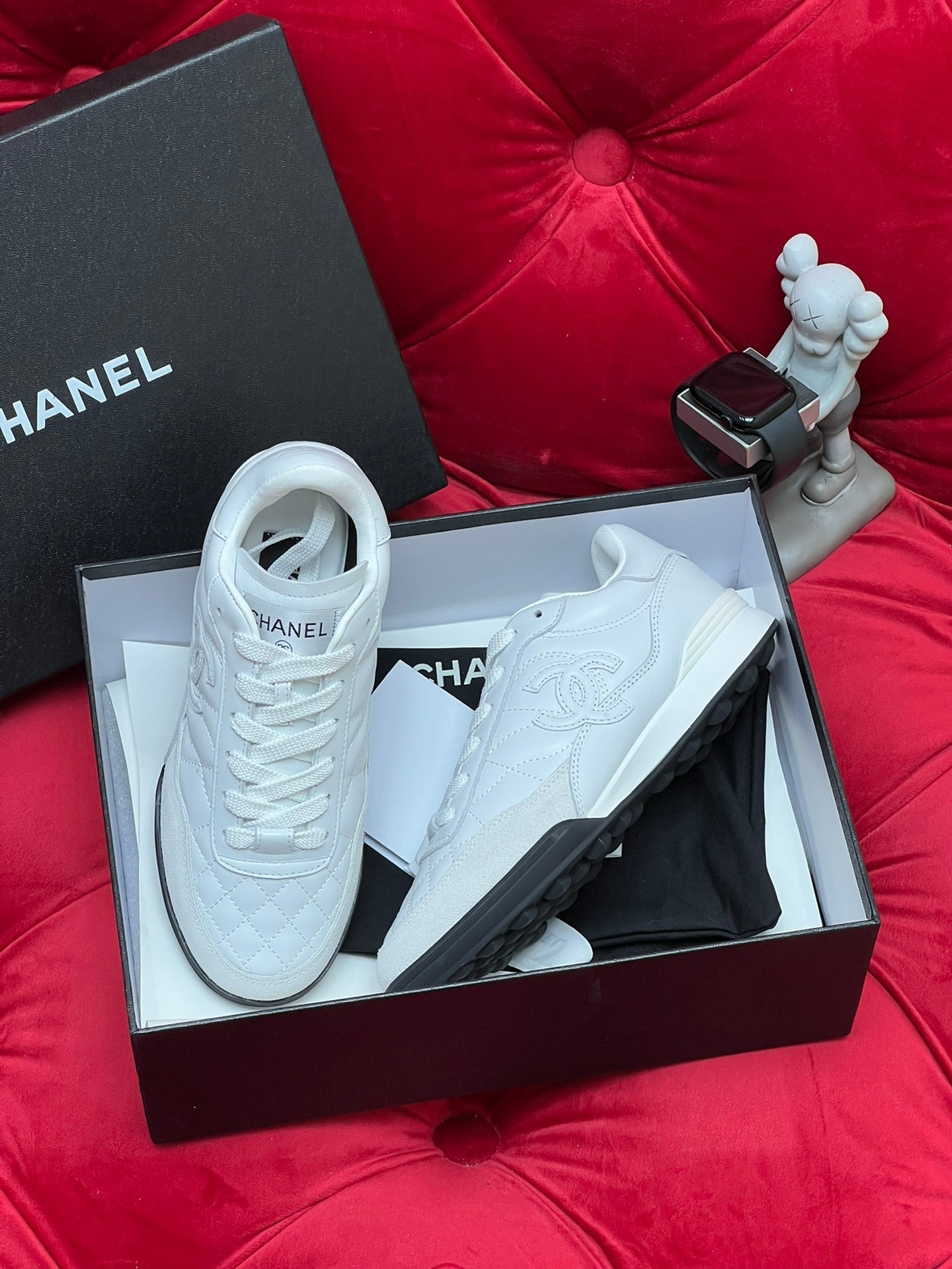 cc low sneaker white quilted calfskin