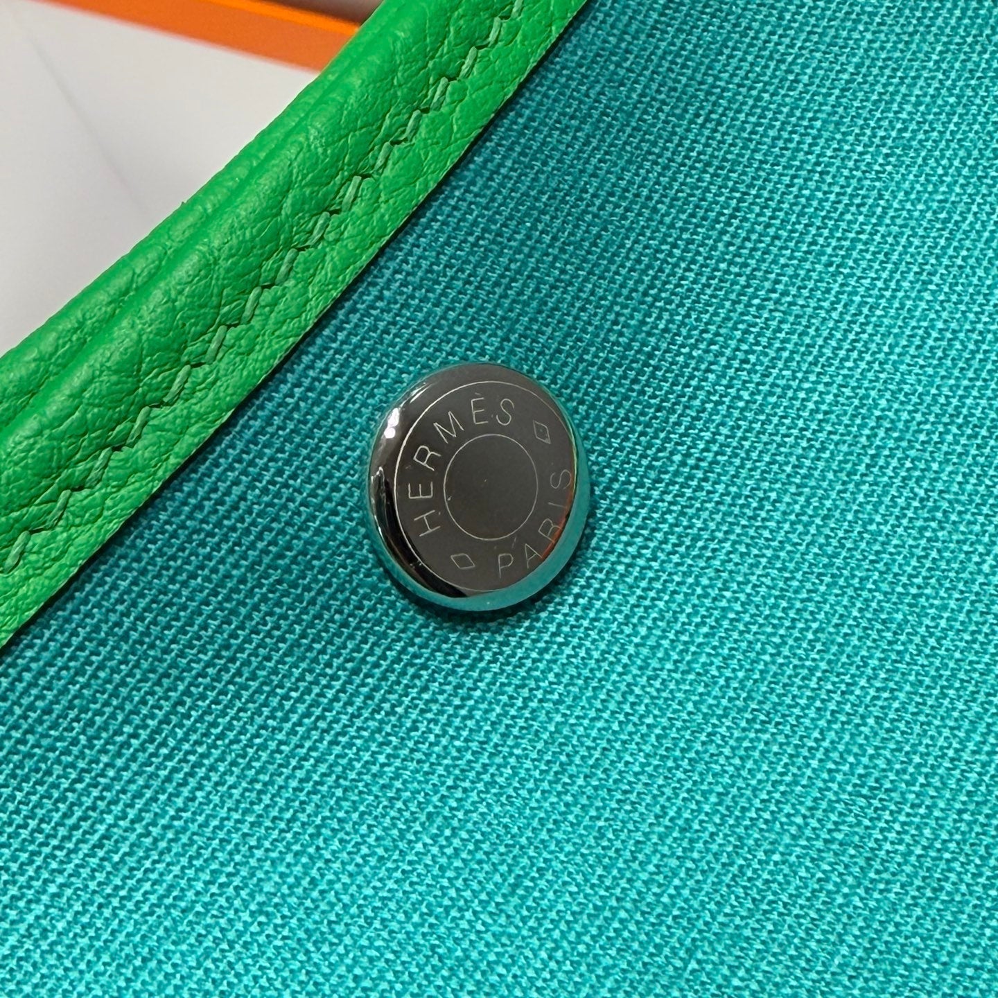 HM Garden Party 30cm Bag Green Togo Blue Canvas