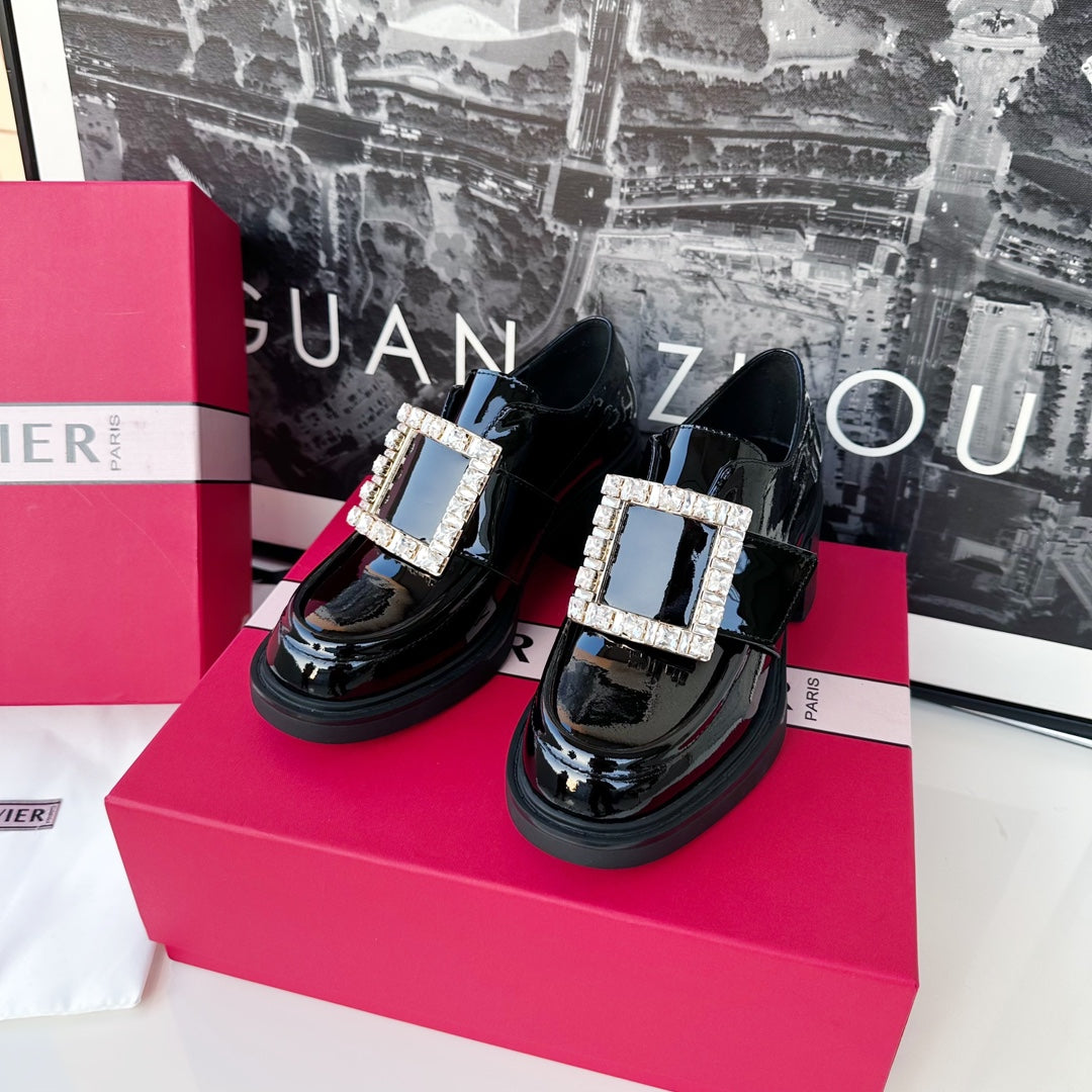 Diamond Loafers Viv Black Cowhide Patent Leather 184411