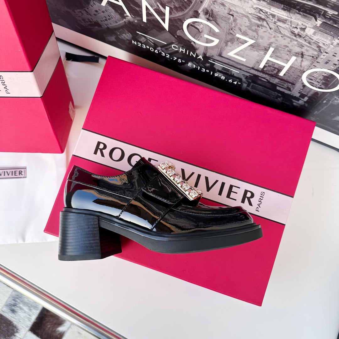 Diamond Loafers Viv Black Cowhide Patent Leather 184411