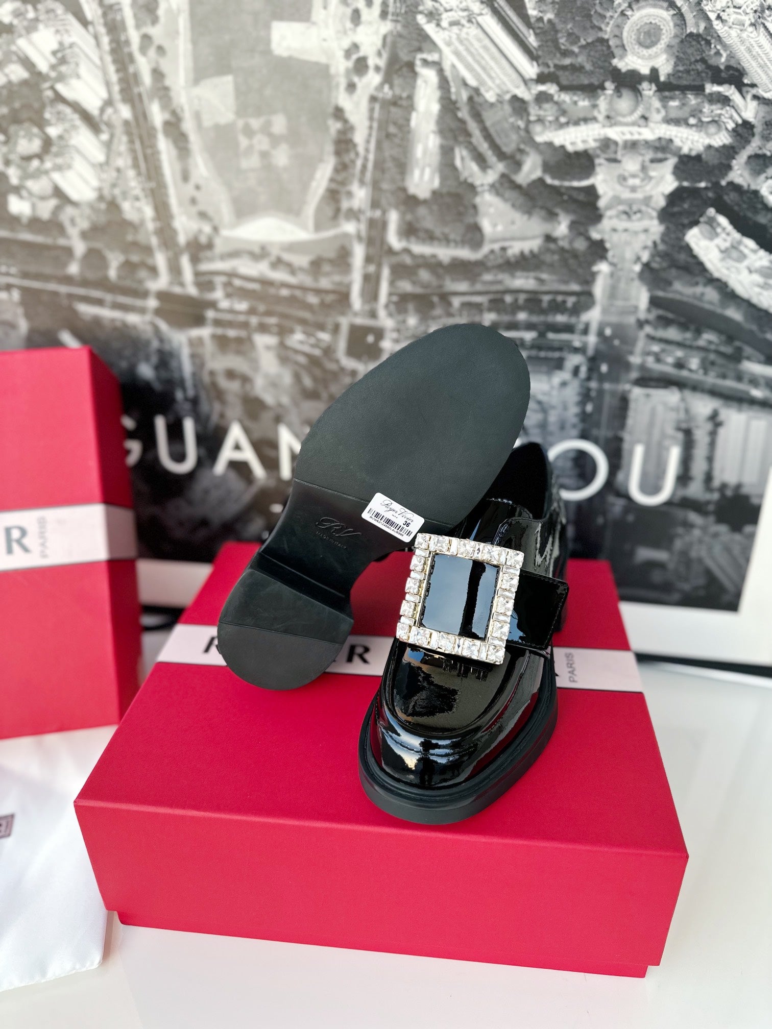 Diamond Loafers Viv Black Cowhide Patent Leather 184411